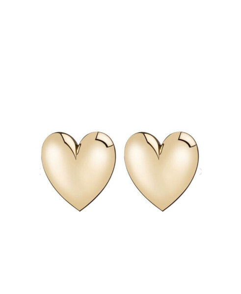 Gold-Tone Puff Heart Earrings
