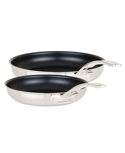 3-Ply Stainless Steel 2-Piece Non-Stick Fry Pan Set