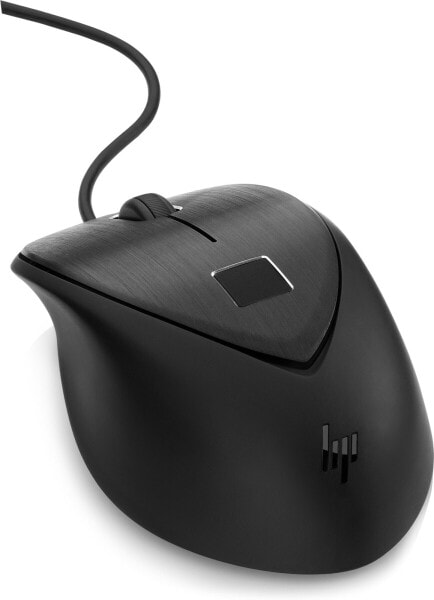 HP USB Fingerprint Mouse - Ambidextrous - USB Type-A - Black