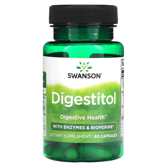 БАД Swanson Digestitol с ферментами и биоперином, 60 капсул