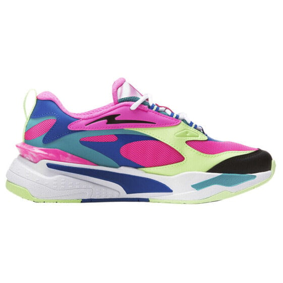 Puma RsFast Marble Lace Up Womens Blue, Pink Sneakers Casual Shoes 387045-01