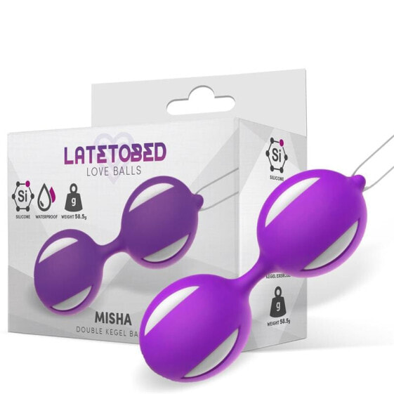 Анальные шарики LATETOBED Misha Double Kegel Balls Silicone фиолетовые