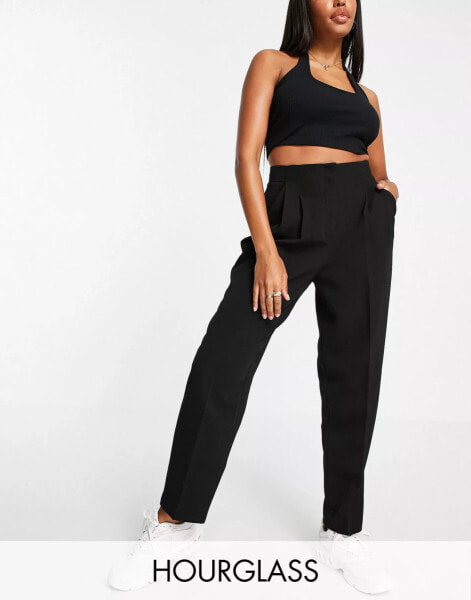 ASOS DESIGN Hourglass – Weiche, locker geschnittene Mom-Hose in Schwarz