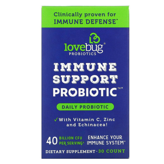 БАД для укрепления иммунитета LoveBug Probiotics Immune Support Probiotic, 40 миллиардов КОЕ, 30 штук