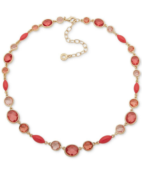 Gold-Tone Stone Collar Necklace, 16" + 3" extender