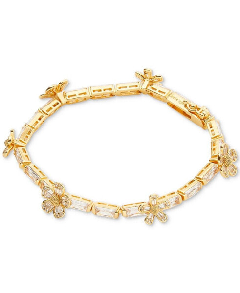 Gold-Tone Fleurette Tennis Bracelet