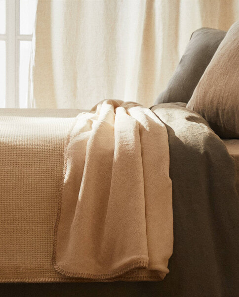 Textured waffle-knit bedspread