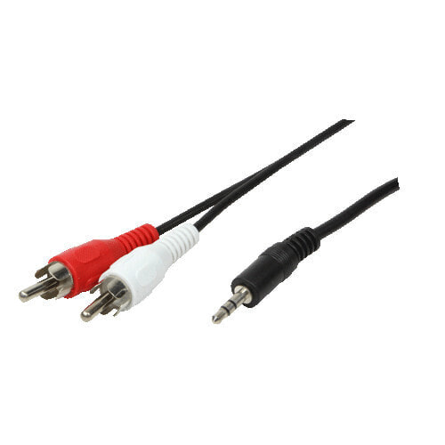 LogiLink 1x3.5mm - 2xRCA - 1.5m - 3.5mm - Male - 2 x RCA - Male - 1.5 m - Black