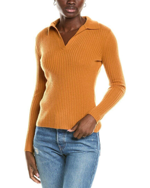 Sofiacashmere Rib Polo Cashmere Shirt Women's