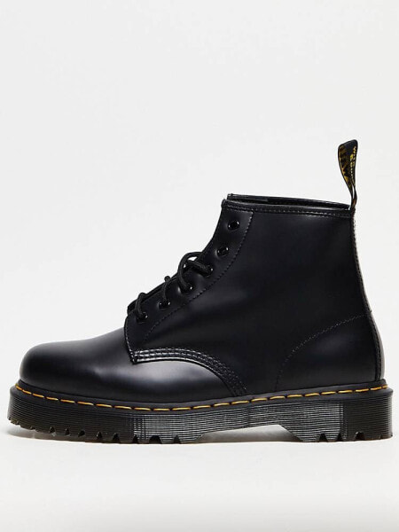 Dr Martens 101 Bex 6 eye boots in black smooth leather