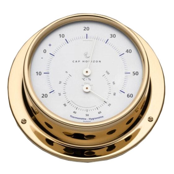 BARIGO 85 mm Polished Brass Thermo-Hygrometer