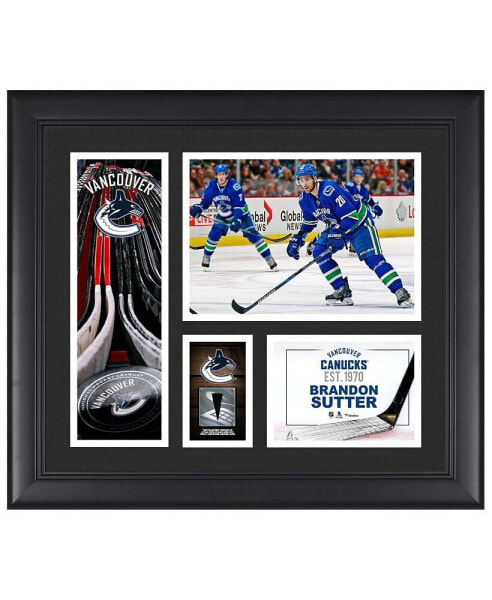 Brandon Sutter Vancouver Canucks Framed 15" x 17" Player Collage with a Piece of Game-Used Puck