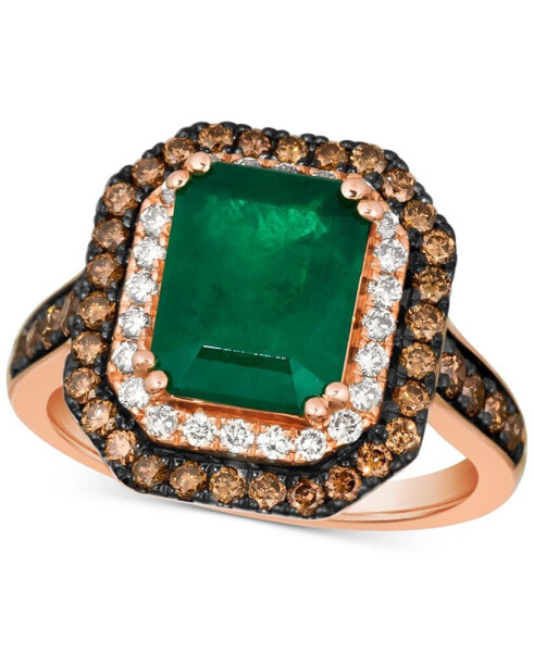 Costa Smeralda Emeralds (2 1/2 ct. t.w.), Chocolate Diamonds (5/8 ct. t.w.) & Nude Diamonds (1/4 ct. t.w.) Ring set in 14k Rose Gold