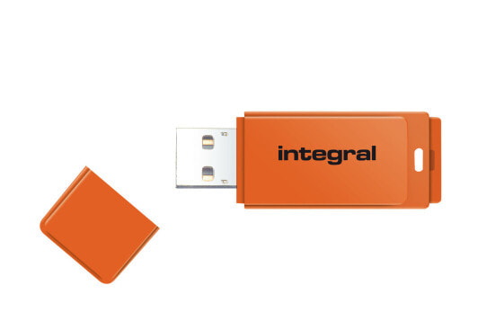 Integral 64GB USB2.0 DRIVE NEON ORANGE - 64 GB - USB Type-A - 2.0 - 12 MB/s - Cap - Orange