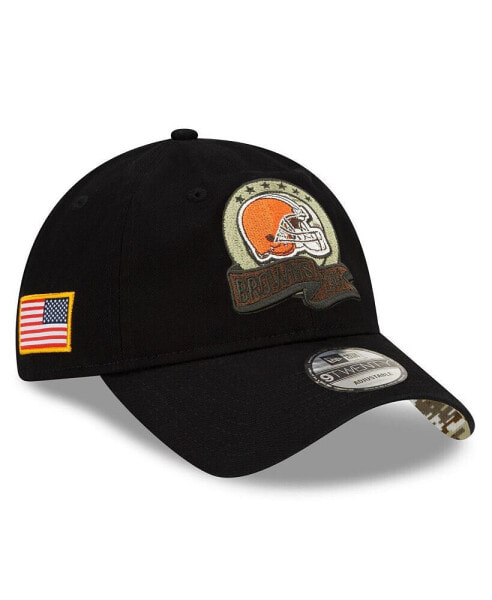 Men's Black Cleveland Browns 2022 Salute To Service 9TWENTY Adjustable Hat