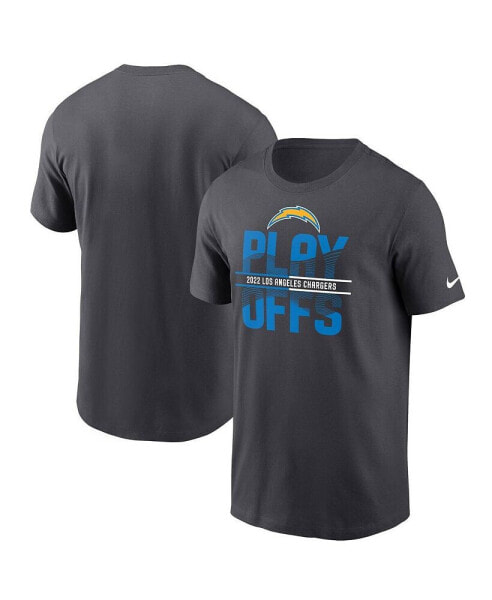 Men's Anthracite Los Angeles Chargers 2022 NFL Playoffs Iconic T-shirt