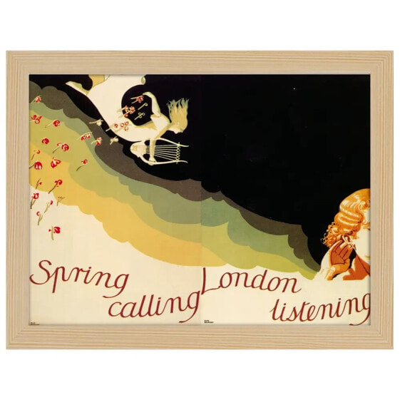 Фоторамка LegendArte Poster London Underground - 1935 Spring Calling - Kunstdruck, Wanddeko 50x70 см. 200 г/м2, MDF-рама 2,5 см, Made in EU