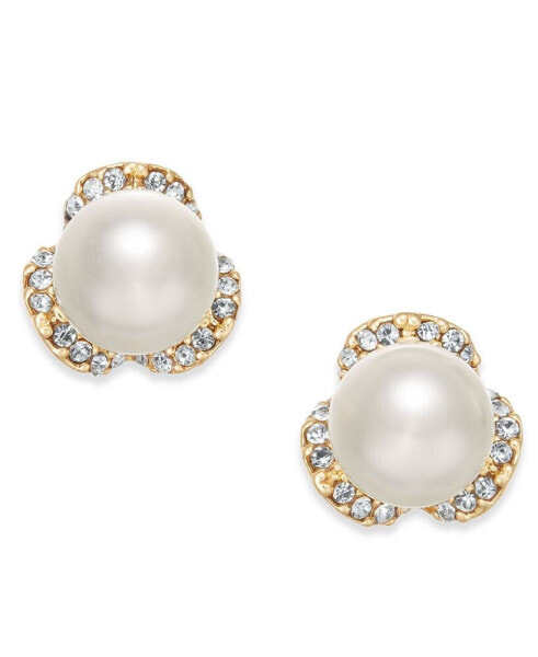 Imitation Pearl & Pavé Stud Earrings, Created for Macy's
