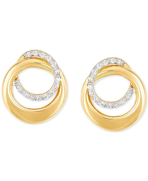 Diamond Interlocking Circle Stud Earrings (1/10 ct. t.w.) in 10k Gold
