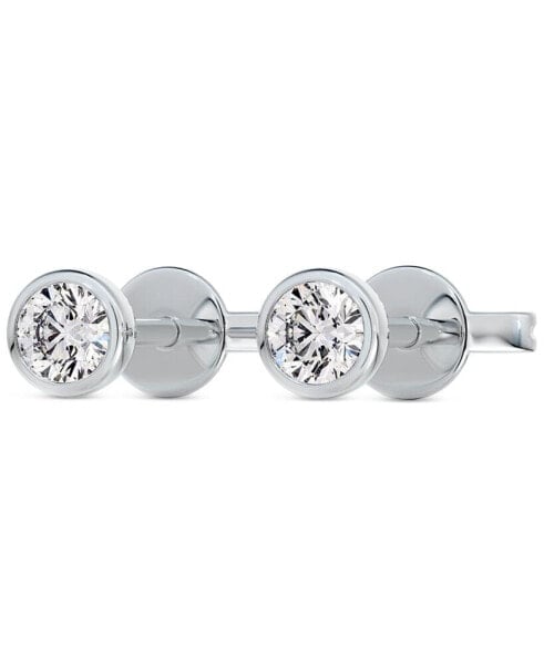 Diamond Bezel Stud Earrings (3/8 ct. t.w.) in 14k White Gold
