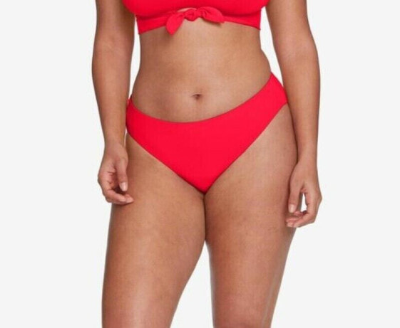 Robin Piccone 264077 Women's Ava High Waist Bikini Bottom Red Size Small