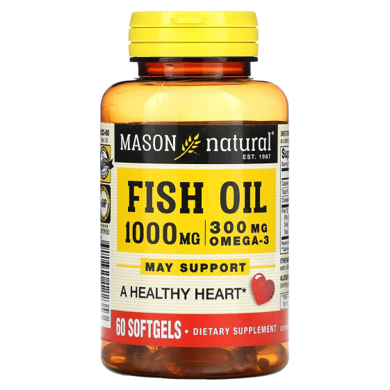 Mason Natural, рыбий жир, 1000 мг, 120 капсул