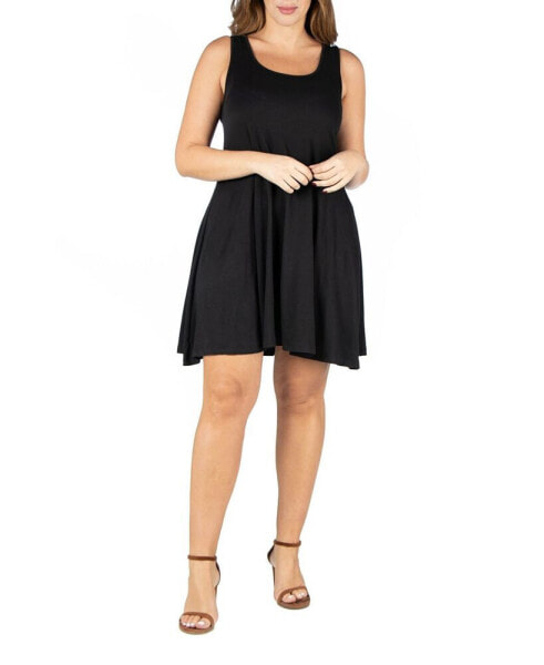 Plus Size Fit and Flare Knee Length Tank Dress