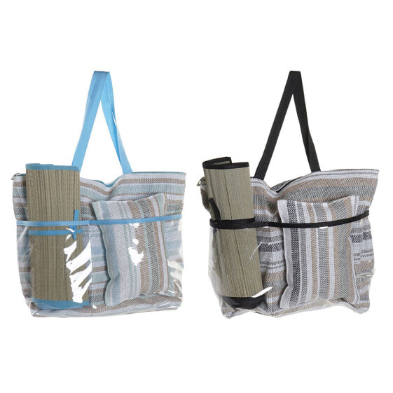 Пляжная сумка DKD Home Decor 44 x 23 x 62 cm Полотно Серый Синий Коричневый Зеленый PVC (2 штук)
