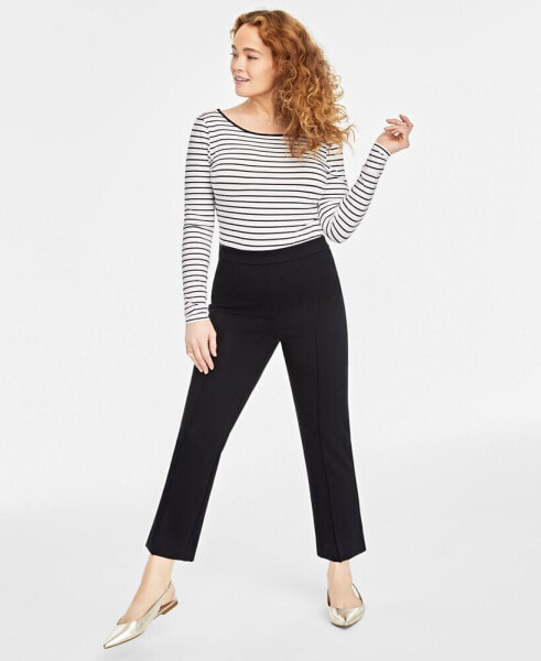 Women's Ponté-Knit Pull-On Ankle Pants, Created for Macy's