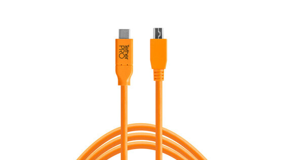 Tether Tools CUC2515-ORG - 4.6 m - USB C - Micro-USB B - USB 2.0 - 480 Mbit/s - Orange