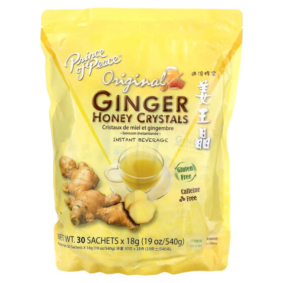 Ginger Honey Crystals, Original, Caffeine Free, 30 Sachets, 18 g Each