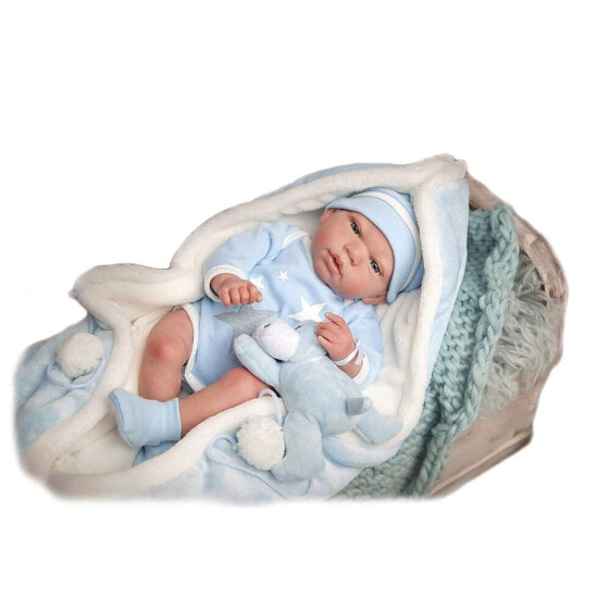 MUÑECAS ARIAS Carlos 40 cm With Soft Body Blanket And Plush With Weight baby doll