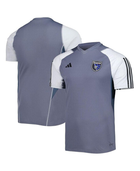 Футболка тренировочная Adidas мужская серого цвета San Jose Earthquakes 2023 Field Training Jersey