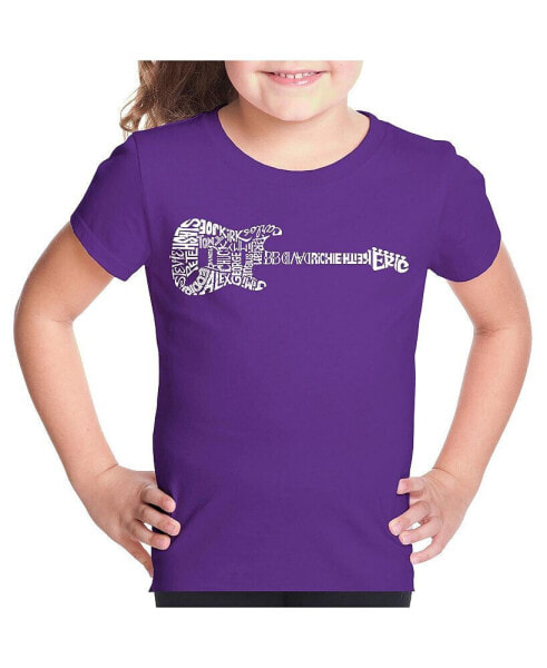 Girls Word Art T-shirt - Rock Guitar