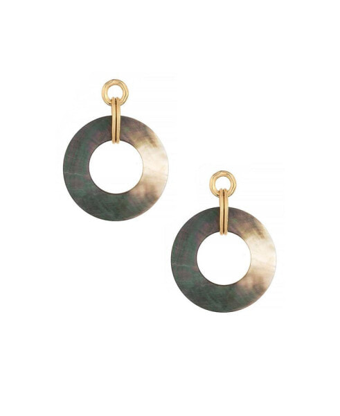 Circle Shell Dangle 18K Gold Plated Earrings