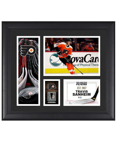 Travis Sanheim Philadelphia Flyers Framed 15" x 17" Player Collage with a Piece of Game-Used Puck