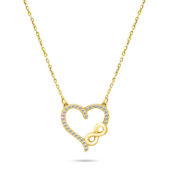 Romantic gold-plated necklace with zircons NCL52Y