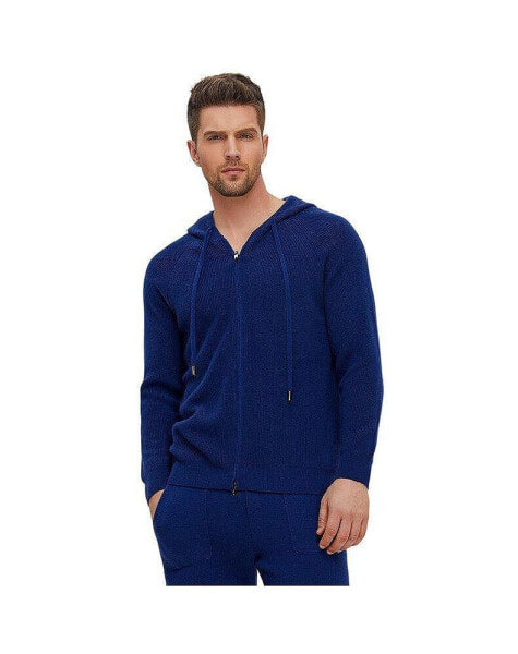 Men's Bellemere Ribbed Cashmere Full Zipper Hoodie