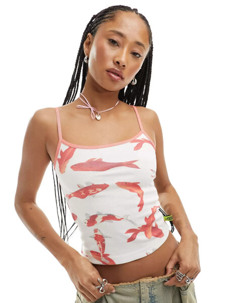 Basic Pleasure Mode koi fish cami top in multi