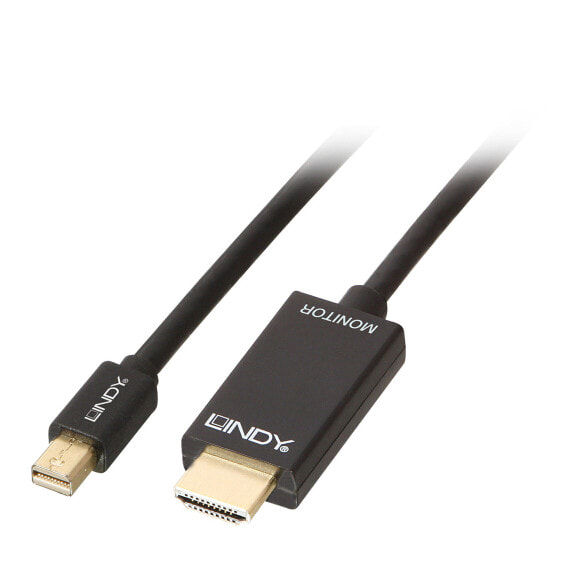 Lindy Kabel Mini DisplayPort/HDMI 4K30 (DP: passiv) 3m - 3 m - Mini DisplayPort - HDMI Type A (Standard) - Male - Male - 3840 x 2160 pixels