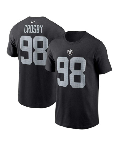 Men's Maxx Crosby Black Las Vegas Raiders Player Name and Number T-shirt