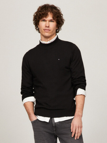 Solid Wool-Blend Mockneck Sweater