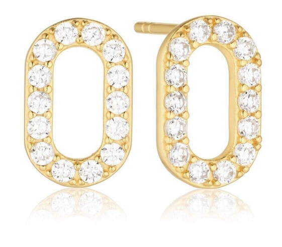 Beautiful gold-plated stud earrings Capizzi SJ-E42208-CZ-YG