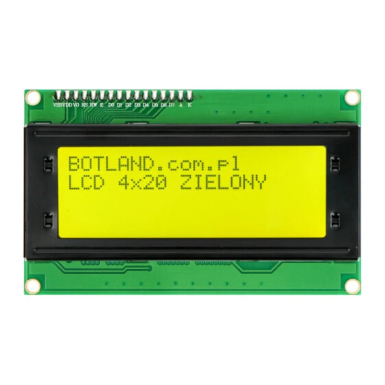 LCD display 4x20 characters green with connectors - justPi