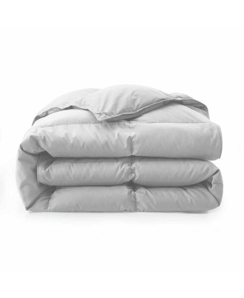 Medium Weight White Goose Down Feather Comforter, King