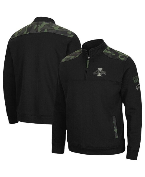 Men's Black Iowa State Cyclones OHT Military-Inspired Appreciation Commo Fleece Quarter-Zip Jacket