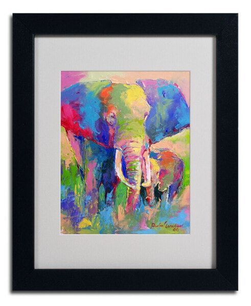 Richard Wallich 'Elephant 1' Matted Framed Art - 14" x 11" x 0.5"