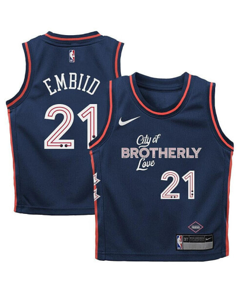 Детская футболка Nike Joel Embiid Philadelphia 76ers 2023/24 реплика городского дизайна, для мальчиков и девочек