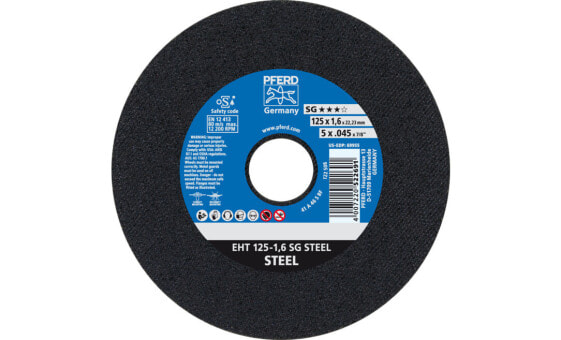 PFERD Sg Steel 61331122 Trennscheibe gerade 125 mm 22.23 25 St.