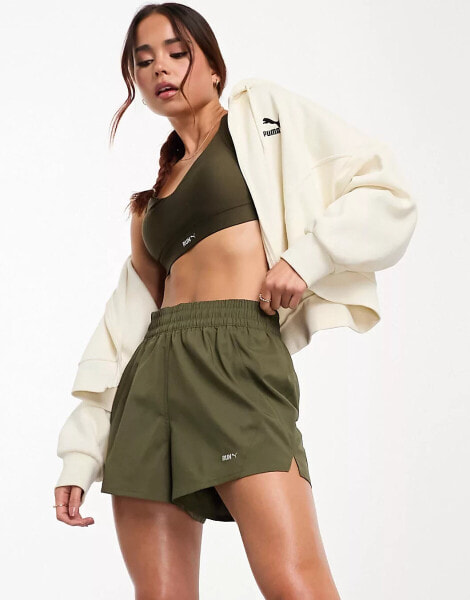 Puma Running Evolve 3 inch shorts in khaki